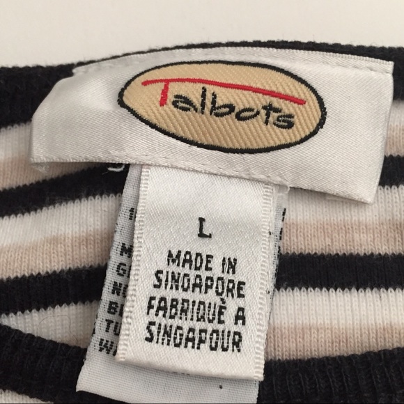 Talbots Striped T-shirt Size L - Picture 3 of 5